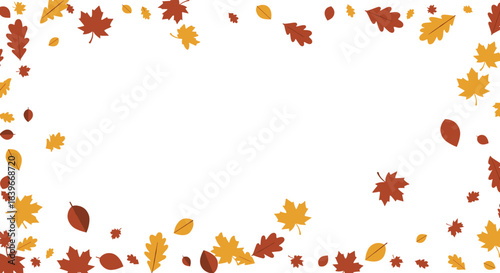 Wallpaper Mural Autumn leaves falling nature scene graphic design vibrant environment aerial view seasonal concept. Vector illustration Torontodigital.ca
