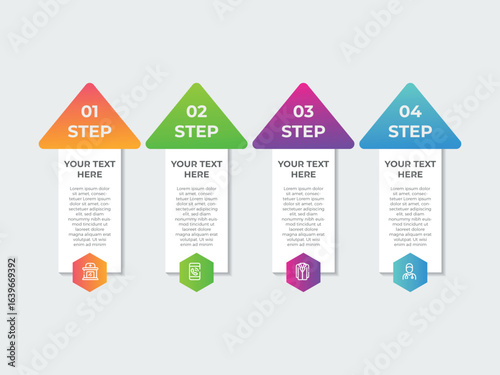 Timeline infographic design element and number options. Business concept with 4 steps. Can be used for workflow layout, diagram, annual report, web design. Vector business template for presentation.