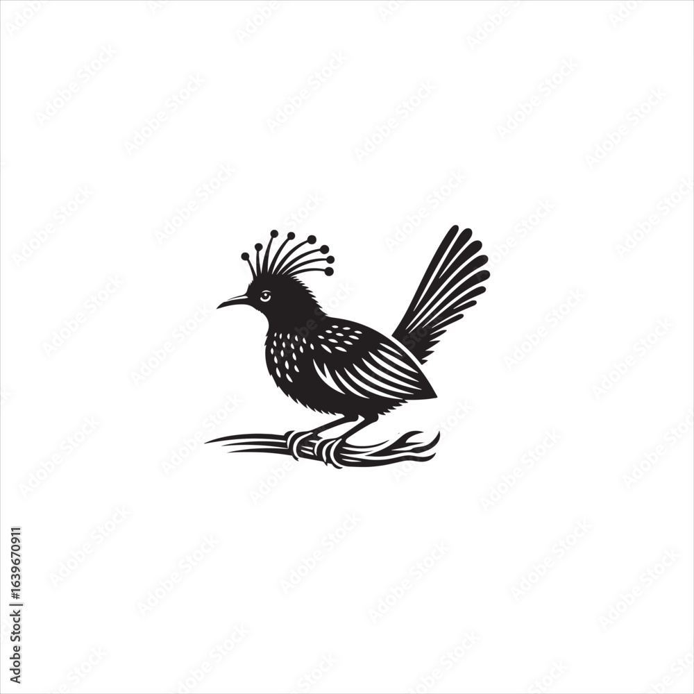 Obraz premium Elegant Lyrebird Bird Vector Silhouette Illustration Featuring Long Flowing Tail Feathers, Detailed Avian Shape, Perfect for Wildlife Art, Nature Designs, Logos, and Ornamental Decorative Graphic Proj