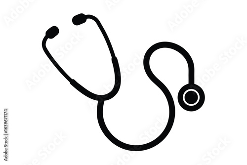 veterinary stethoscope vector icon silhouette
