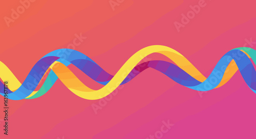 Dynamic color waves digital art space abstract graphics vibrant environment eye-level view creativity unleashed. Vector illustration