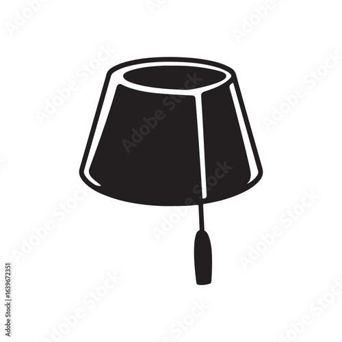 Traditional Turkish Fez Hat Silhouette Vector Graphic Icon
