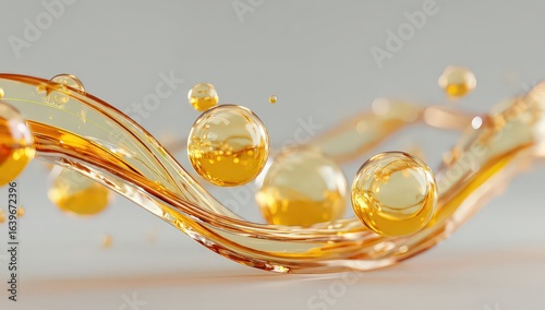 Abstract Golden Liquid Flowing Stream