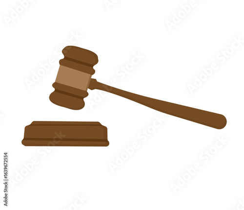 vector illustration of judge's gavel