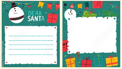 Christmas letter writing paper design