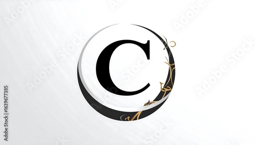 Elegant black and gold letter c logo