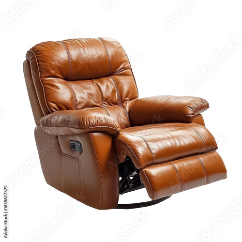 Brown Leather Recliner Chair Comfortable Seating Luxury Furniture