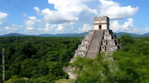 Aerial View of Tikal National Park in Guatemala Featuring the Ancient Mayan Ruins