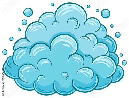 Light Blue Bubble Foam Cloud with Sparkling Bubbles