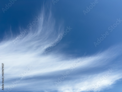 A bright blue sky adorned with fluffy white clouds in it
