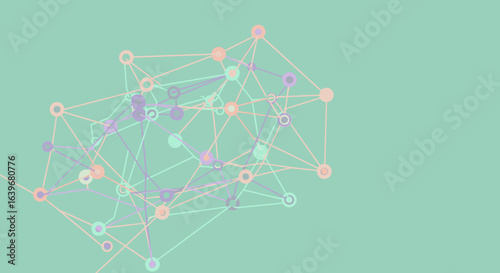 Dynamic abstract network visualization digital space graphic design modern environment top-down perspective connectivity concept. Vector illustration