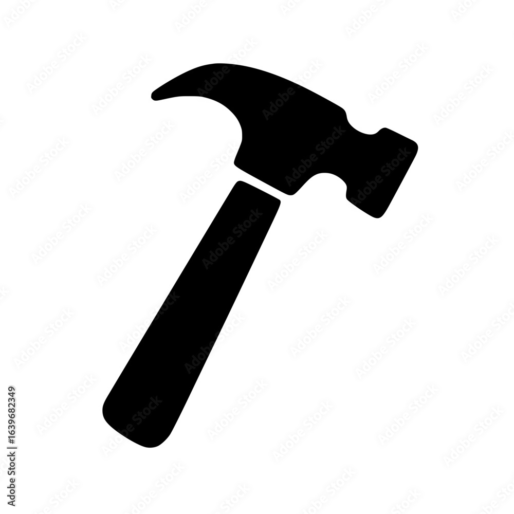 Minimalist Hammer Icon for Construction and Tools Minimalist Hammer Icon for Construction and Tools