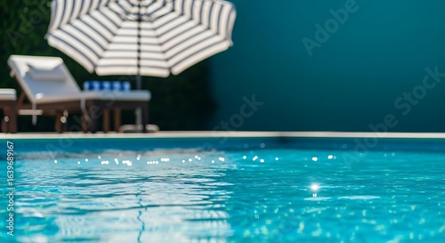 Relaxing Poolside Scene: Summer Vacation & Resort Image