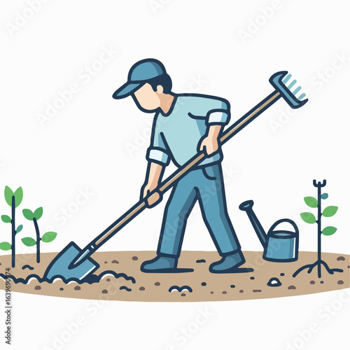 gardener with shovel