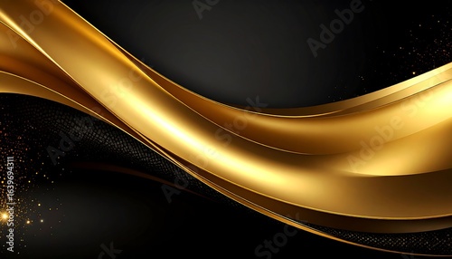Abstract gold curves background