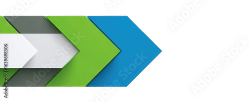 Free Download Layered arrow graphic, showing a progression or process, in shades of green, gray, white, and blue - GFXLoad