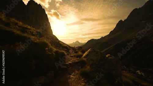 sunset over the mountains