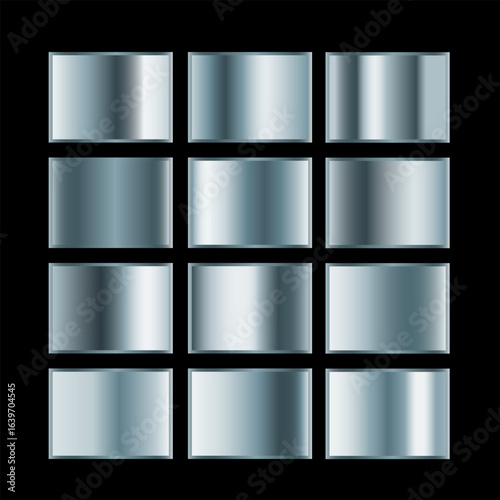 Explore a collection of vibrant silver gradient swatches for sleek designs and modern applications today