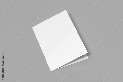 A5 bi-fold blank template design. Flyer. Realistic 3d vector illustration. 