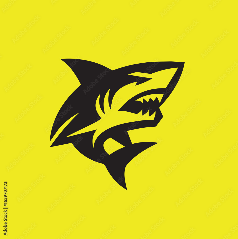 Fototapeta premium Geometric Shark Head Logo