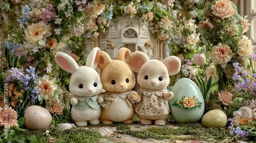 A Cartoon-Style Easter 2026 Celebration with the Bunny and Painted Eggs