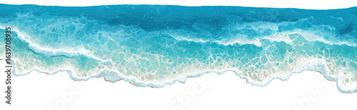 Azure waves crashing on a shoreline