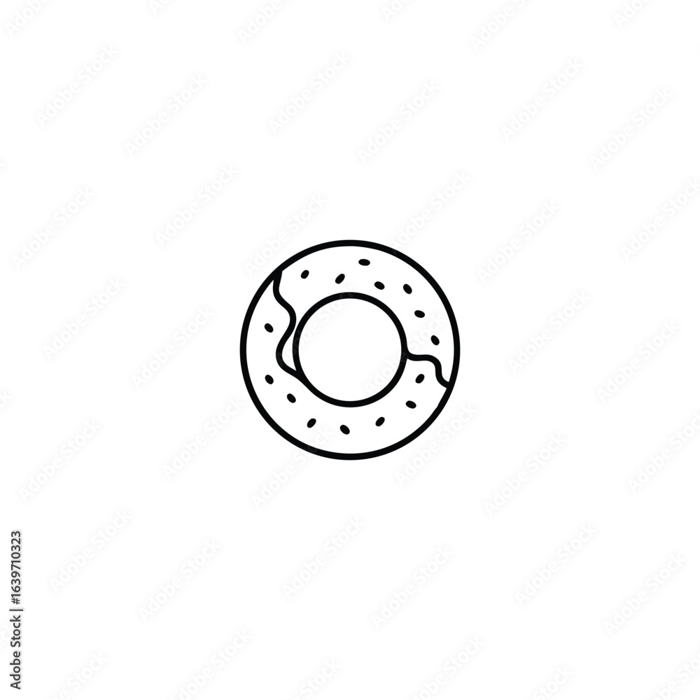 Obraz premium Creative donut icon vector art illustration.
