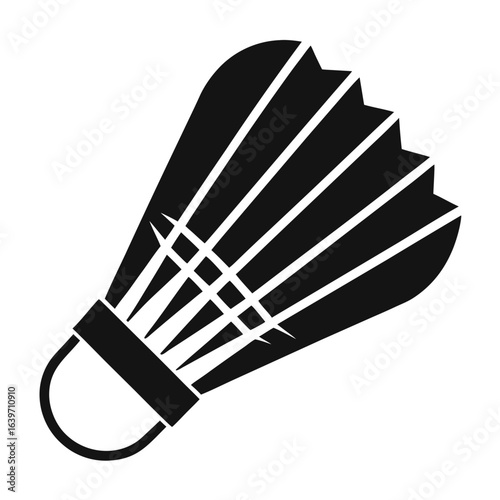  badminton shuttlecock silhouette vector on white