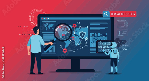 Advanced threat detection system monitored by human and AI analytics