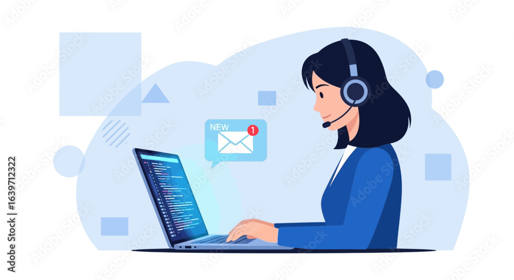 Dedicated support representative handling customer inquiries with professionalism Dedicated support representative handling customer inquiries with professionalism