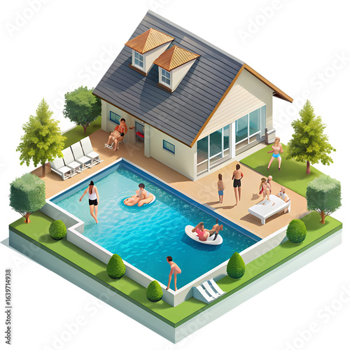 Summer Villa with Swimming Pool and Relaxing Guests