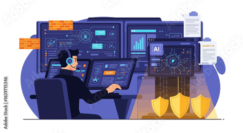 Proactive AI threat detection and system security monitoring interface