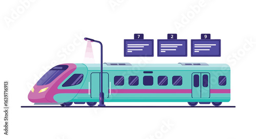Cartoon train vector illustration for travel and transportation