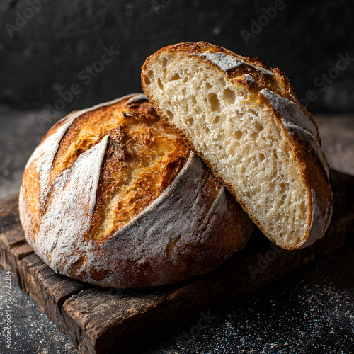 Sourdough Loaf Opened on Volcanic Rock with Geothermal Steam