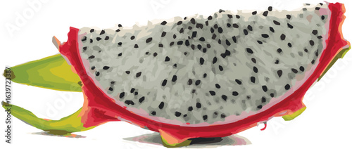 dragon fruit on white background