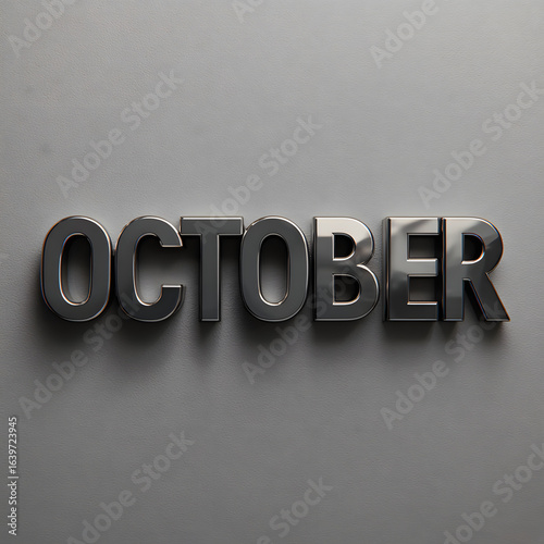 October Month Text Illustration