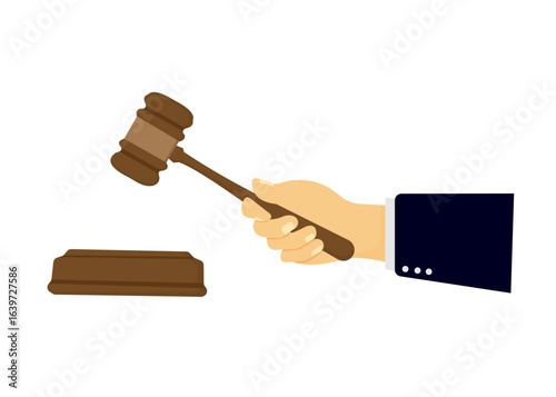 vector of judge's gavel being hit during trial
