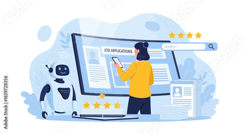 Enhancing Job Application Process with AI and Mobile Connectivity interface