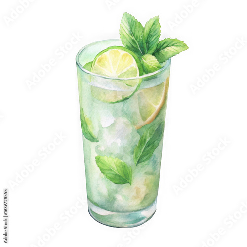 Wallpaper Mural Refreshing mojito cocktail with mint and lime isolated on transparent background Torontodigital.ca
