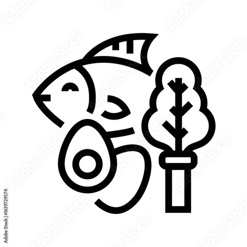 paleo friendly black line icon for digital and print projects.  Minimal clean icons for apps and websites.
