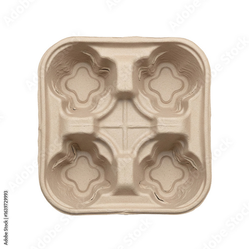 Eco-friendly takeaway drink and coffee cup carrier tray