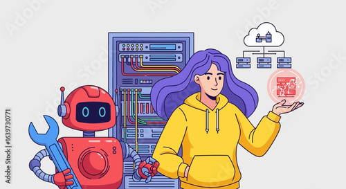 Teamwork in modern information technology between human and robotic assistance