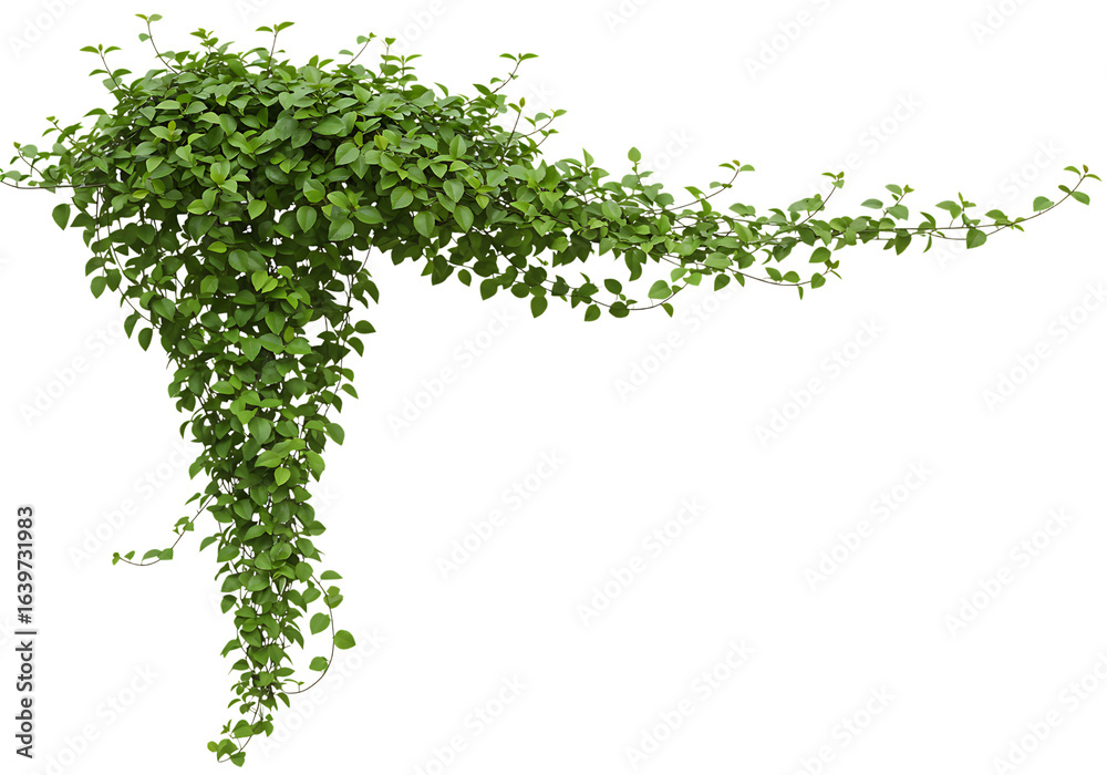 Fototapeta premium Green ivy vine cascading down isolated on transparent background