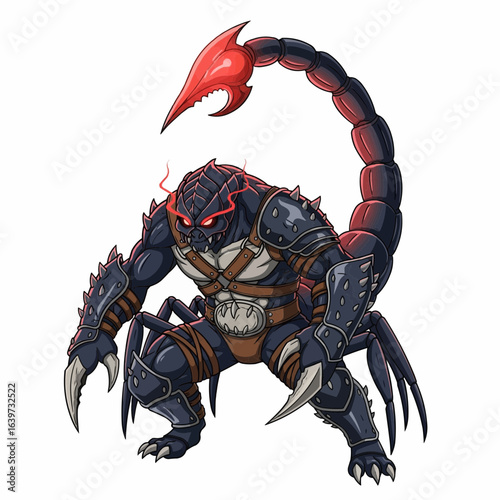 Scorpion Gladiator Vector Anime Style