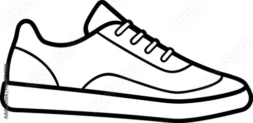 realistic sneaker icon outline vector sport shoe eps on  white background