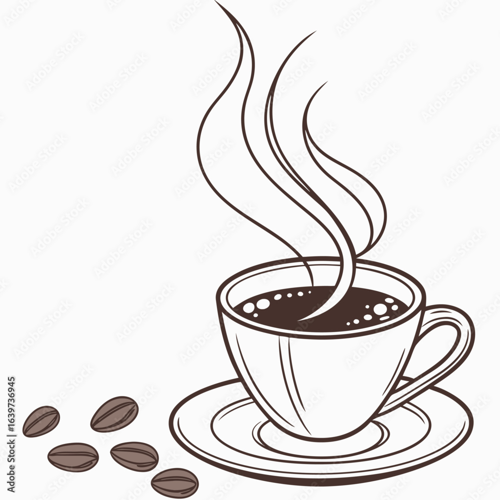 Obraz premium Coffee cup on clean white background vector design, EPS 10