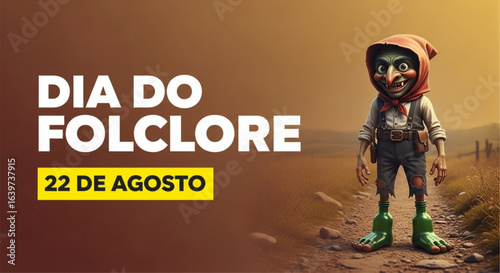 Ilustração vetorial de Pé De Garrafa - Folclore Brasileiro