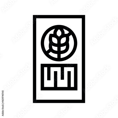 gluten free foods black line icon for digital and print projects.  Minimal clean icons for apps and websites.