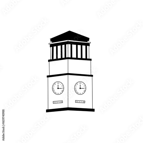 Vector Illustration of Carter Carillon Tower at Southern Utah University, Utah, USA