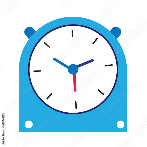 Classic Clock Icon Vector Blue alarm clock with hour and minute hands a classic vector icon for time and business